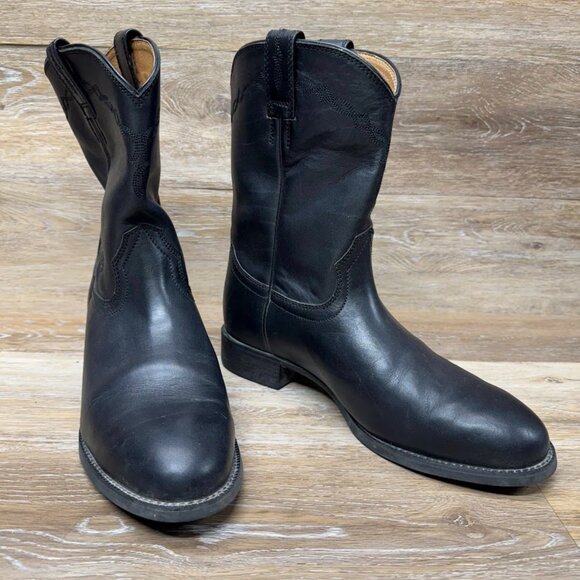 Ariat Heritage Roper Black Leather Western Boots Men's Size 11.5 - Picture 5 of 6